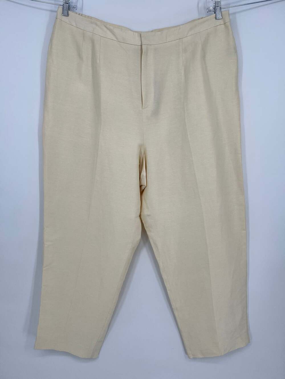 Linda Allard Ellen Tracy Linen Blend Dress Pants Women Plus 22 Ivory Cream NEW